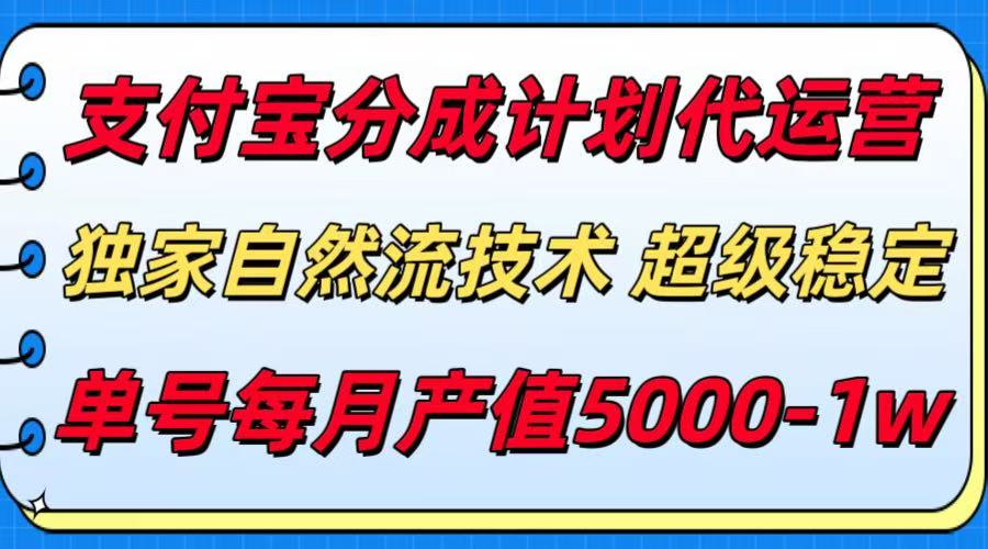支付宝分成计划代运营，独家自然流技术，收益稳定，单号月产5000＋-追梦聊项目