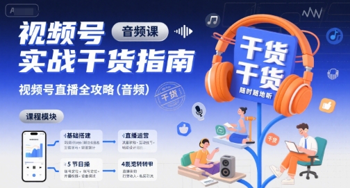 视频号实战干货指南，视频号直播全攻略(音频)-追梦聊项目