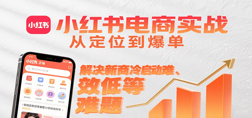 小红书电商实战，从定位到爆单解决新商冷启动难、变现效率低等难题-追梦聊项目