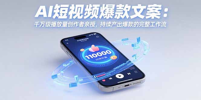 AI短视频爆款文案：千万级播放量创作者亲授，持续产出爆款的完整工作流-追梦聊项目