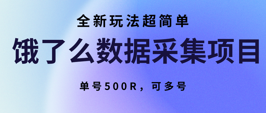 饿了么数据采集项目，全新玩法超简单，单号500R，可多号-追梦聊项目