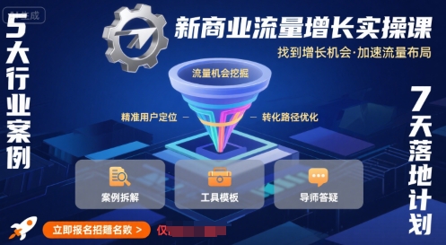 新商业流量增长实操课，找到增长机会，加速流量布局-追梦聊项目