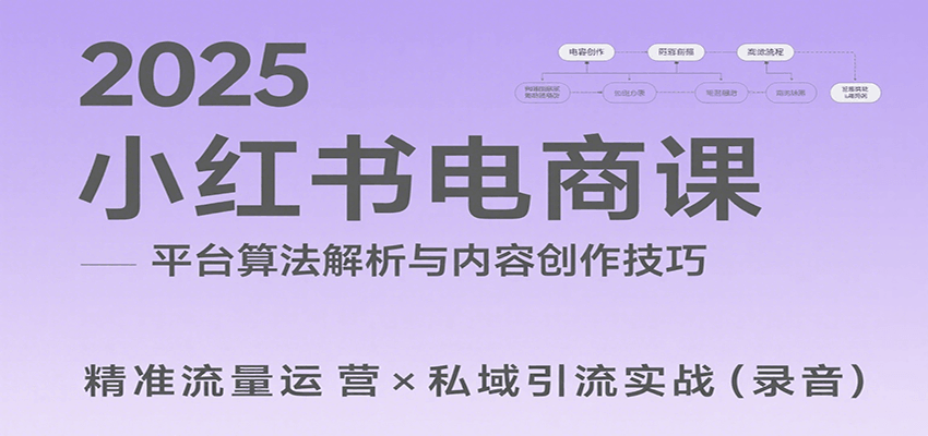 2025小红书电商课：解析算法，创作高转化内容，助力卖家获取流量实现变现(录音)-追梦聊项目