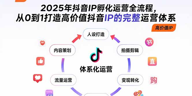 2025年抖音IP孵化运营全流程，从0到1打造高价值抖音IP的完整运营体系-追梦聊项目