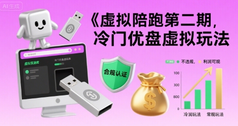 虚拟陪跑第二期，冷门优盘虚拟玩法，不违规，利润可观-追梦聊项目