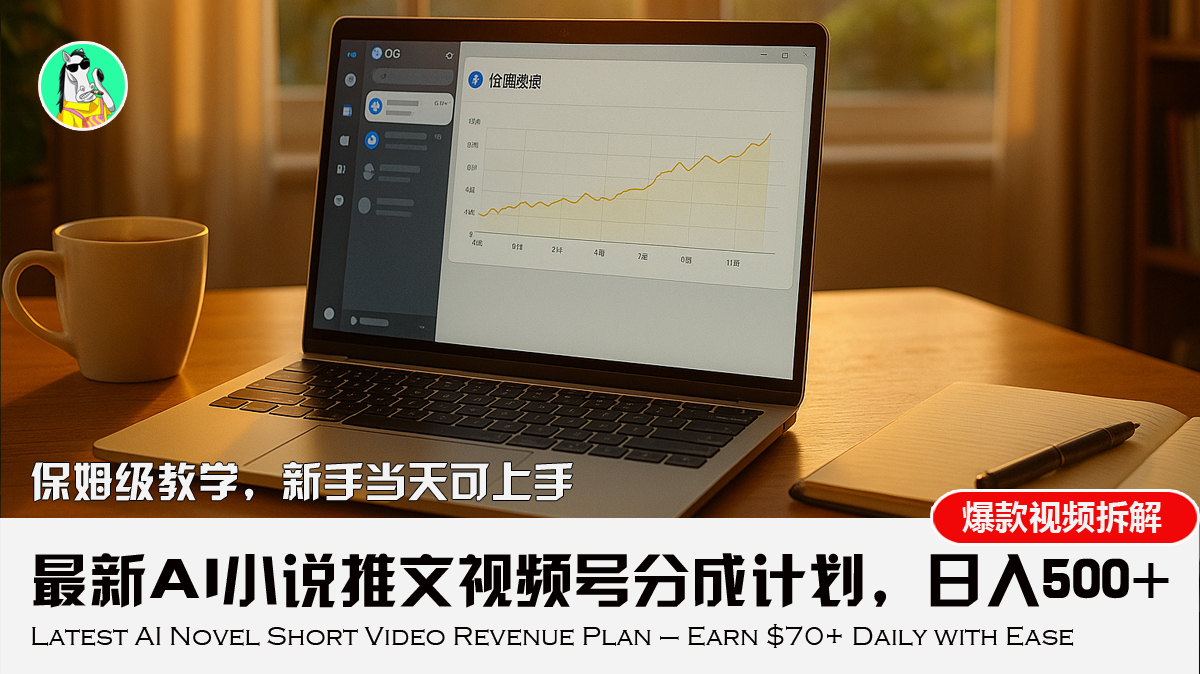 最新AI小说推文视频号分成计划，新手小白也能当天日入500+教程-追梦聊项目