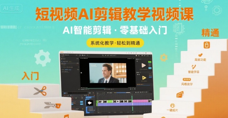 短视频AI剪辑教学视频课，入门到精通-追梦聊项目
