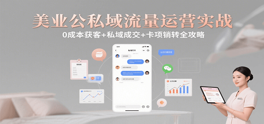 美业公私域流量运营实战：0成本获客+私域成交+卡项销转全攻略-追梦聊项目