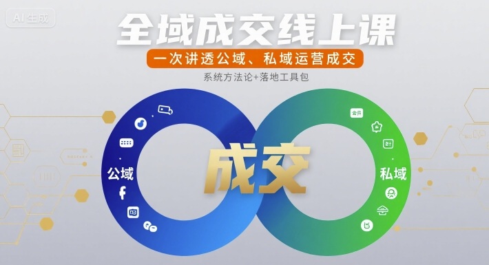 全域成交线上课，一次讲透公域、私域运营成交-追梦聊项目