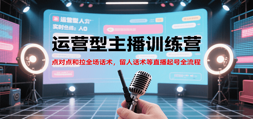 运营型主播训练营，点对点和拉全场话术，留人话术等直播起号全流程(更新8月)-追梦聊项目