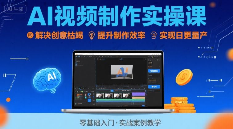 Ai视频制作实操课，解决创意枯竭、效率低下痛点，实现日更量产可持续变现-追梦聊项目