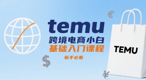 temu跨境电商小白基础入门课程，新手必看-追梦聊项目