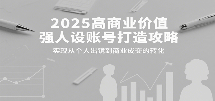 2025高商业价值强人设账号打造攻略，实现从个人出镜到商业成交的转化-追梦聊项目