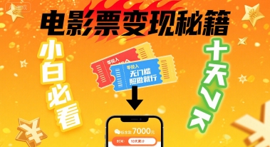 小白必看！卖电影票项目，零投入无门槛谁都能做，十天到手 7k，照做就行【揭秘】-追梦聊项目