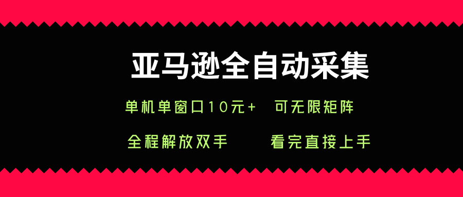 亚马逊全自动采集，单机单窗口一天10+，可无限矩阵去做【揭秘】-追梦聊项目