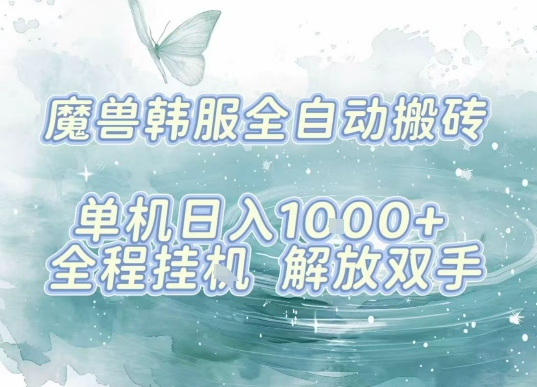 最新韩服游戏搬砖，单机日入1k+，全自动运行挂G项目，解放双手【揭秘】-追梦聊项目