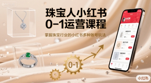 珠宝人小红书0-1运营课程，掌握珠宝行业的小红书多种账号玩法-追梦聊项目