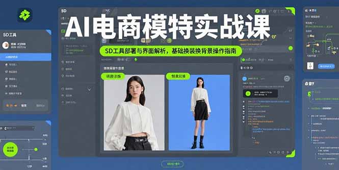 AI电商模特实战课，SD工具部署与界面解析，基础换装换背景操作指南-追梦聊项目
