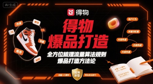 得物爆品打造，全方位梳理得物流量算法规则爆品打造规则-追梦聊项目
