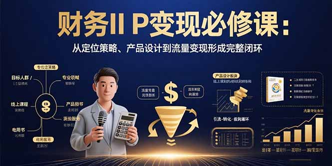 财务IP变现必修课：从定位策略、产品设计到流量变现形成完整闭环-追梦聊项目