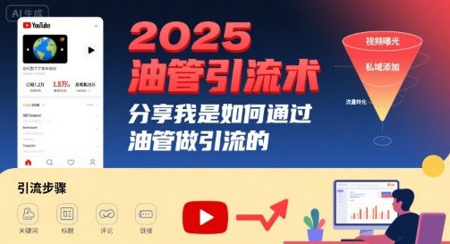 2025油管引流术，分享我是如何通过油管做引流的-追梦聊项目