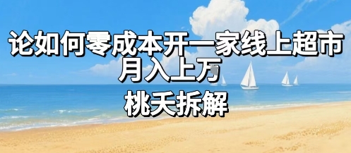 论如何零成本开一家线上超市，月入上W-追梦聊项目