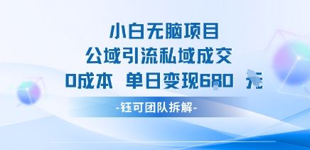 小白无脑项目公域引流私域成交0成本单日变现680米-追梦聊项目
