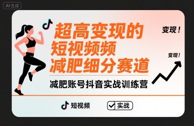 超高变现的短视频减肥细分赛道，减肥账号抖音实战训练营-追梦聊项目