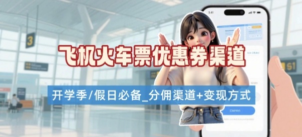 学生党必看！机票火车票优惠券申请渠道 + 项目打法，开学季节日速存-追梦聊项目