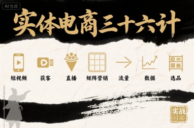 实体电商三十六计，短视频-获客-直播-矩阵营销-流量-数据-选品-追梦聊项目