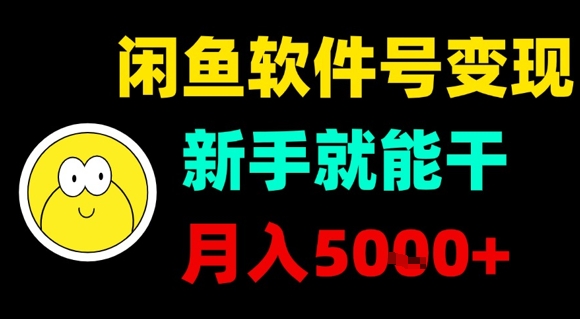 闲鱼软件号变现，新手就能干，月入5k+-追梦聊项目
