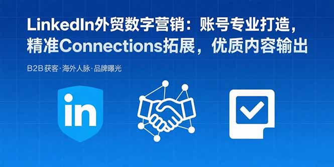 LinkedIn外贸数字营销：账号专业打造，精准Connections拓展，优质内容输出-追梦聊项目
