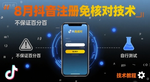 8月抖音注册免核对技术，不保证百分百，自测-追梦聊项目