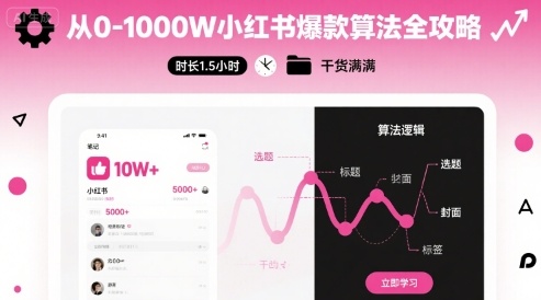 从0-1000W小红书爆款算法全攻略，时长1.5小时，干货满满-追梦聊项目