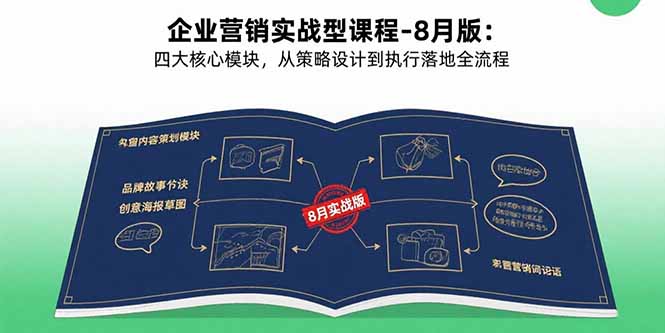 企业营销实战型课程-8月版：四大核心模块，从策略设计到执行落地全流程-追梦聊项目