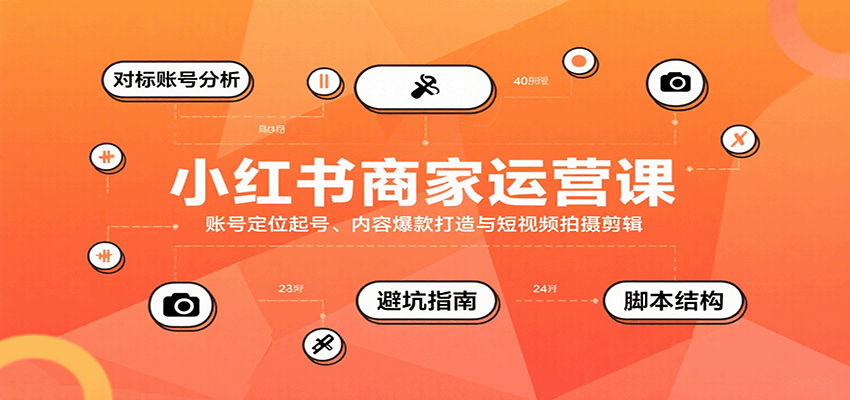 小红书商家运营课，账号定位起号、内容爆款打造与短视频拍摄剪辑-追梦聊项目