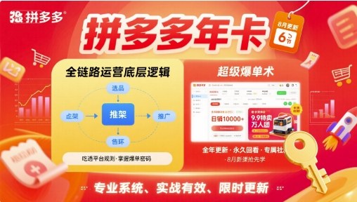 拼多多年卡【8月更新6节】拼多多全链路运营底层逻辑，超级爆单术-追梦聊项目