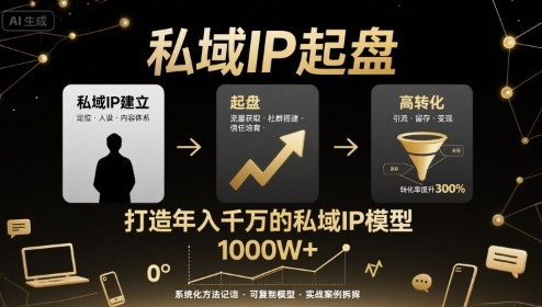 私域IP起盘，私域ip建立、起盘、高转化，打造年入千万的私域ip模型-追梦聊项目