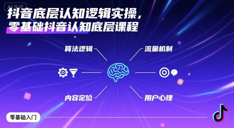 抖音底层认知逻辑实操，零基础抖音认知底层课程-追梦聊项目