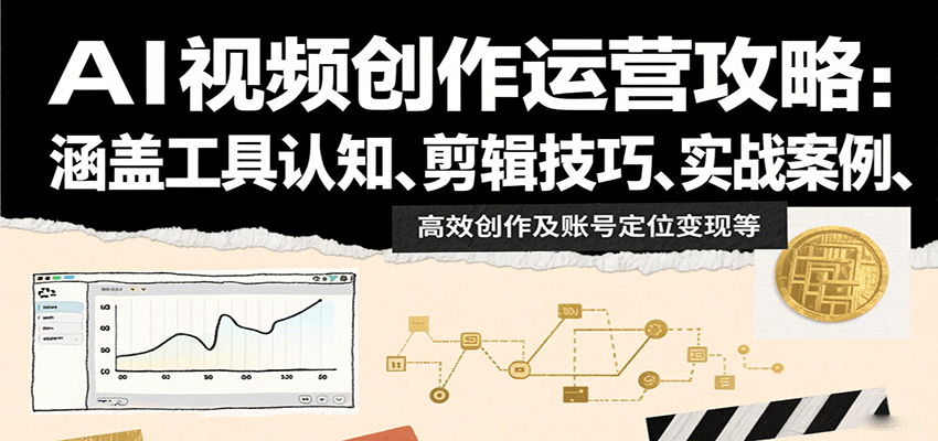 AI视频创作运营攻略：涵盖工具认知、剪辑技巧、实战案例、高效创作及账号定位变现等-追梦聊项目