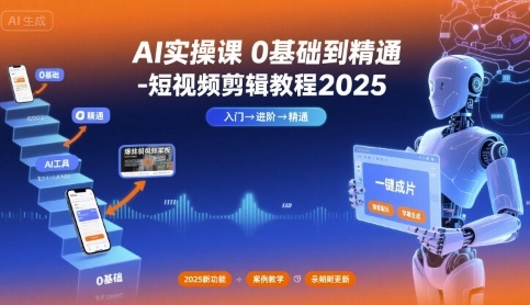 AI实操课0基础到精通-短视频剪辑教程2025-追梦聊项目