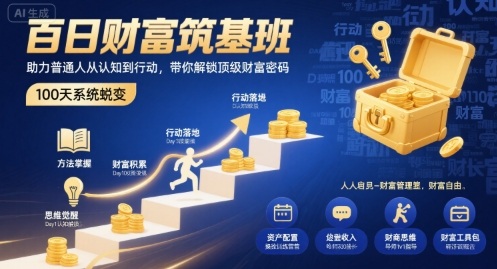 百日财富筑基班，助力普通人从认知到行动，带你解锁顶级财富密码-追梦聊项目