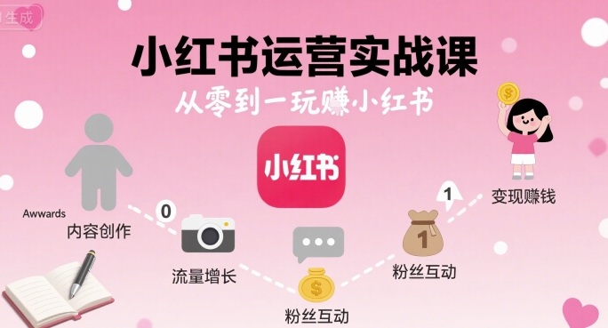小红书运营实战课，从零到一玩賺小红书-追梦聊项目