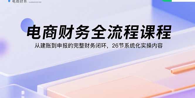 电商财务全流程课程：从建账到申报的完整财务闭环，26节系统化实操内容-追梦聊项目