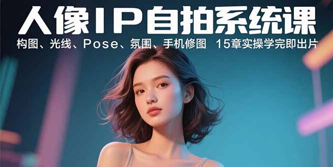 人像IP自拍系统课：构图、光线、Pose、氛围、手机修图 15章实操学完即出片-追梦聊项目