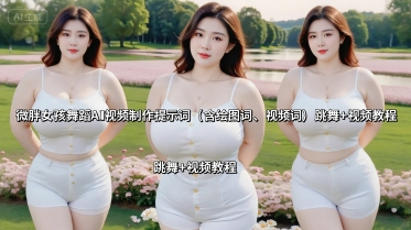 微胖女孩舞蹈AI视频制作提示词(含绘图词、视频词) 跳舞+视频教程-追梦聊项目