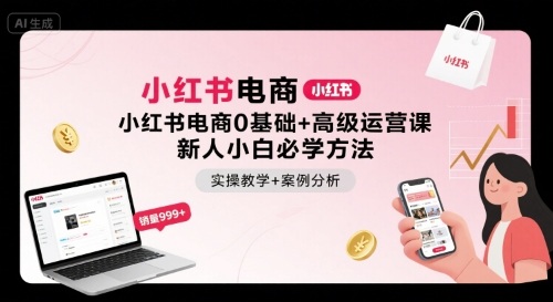 小红书电商0基础+高级运营课，新人小白必学方法，实操教学+案例分析-追梦聊项目