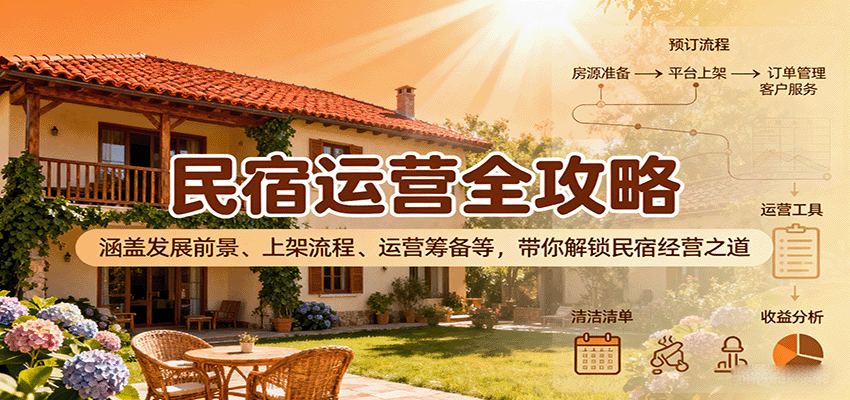 民宿运营全攻略：涵盖发展前景、上架流程、运营筹备等，带你解锁民宿经营之道-追梦聊项目
