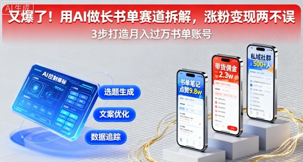 又爆了！用AI做长书单赛道拆解，涨粉变现两不误-追梦聊项目