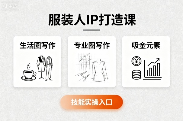 服装人IP打造课，文案创富+生活圈写作+专业圈写作+服装人专属+吸金元素+技能实操-追梦聊项目